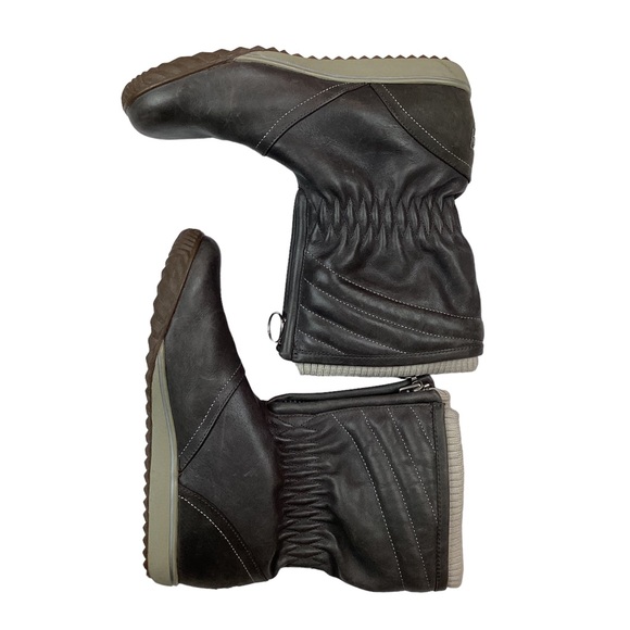 SOREL Firenzy Breve Leather Zip Up Winter Boot Gray - Picture 4 of 11